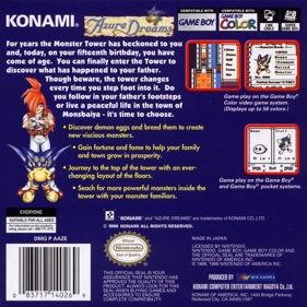 Azure Dreams - Box - Back (North America) - 1370x1370