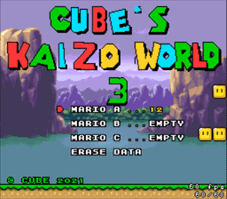Cube's Kaizo World 3 - Screenshot - Game Title (United States) - 256x224