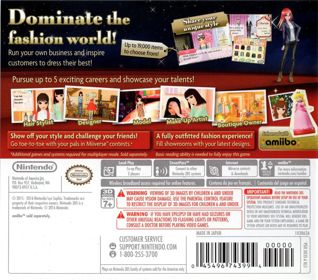 Style Savvy: Fashion Forward - Box - Back (North America) - 908x800