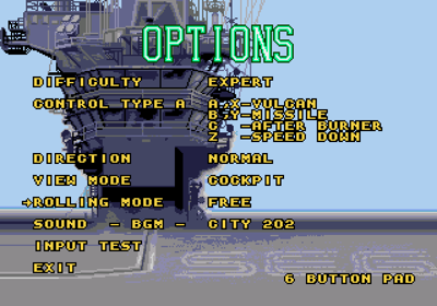 After Burner III - Screenshot - Game Select (North America) - 640x448