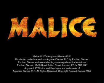 Malice - Screenshot - Game Title (World) - 640x512