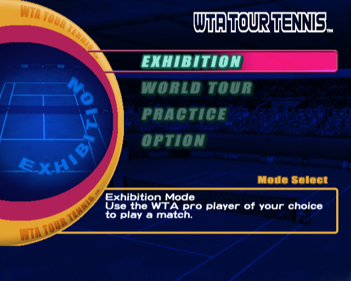 WTA Tour Tennis - Screenshot - Game Select (World) - 640x512