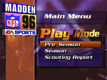 Madden NFL 96 - Screenshot - Game Select (World) - 640x480