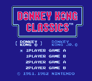 Donkey Kong Classics - Screenshot - Game Title (World) - 256x224