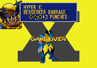X-Men: Children of the Atom - Screenshot - Game Over (World) - 640x448