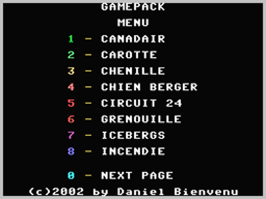 Game Pack #1 - Screenshot - Game Select (World) - 256x192