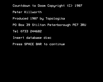 Countdown to Doom - Screenshot - Game Title (Europe) - 640x512