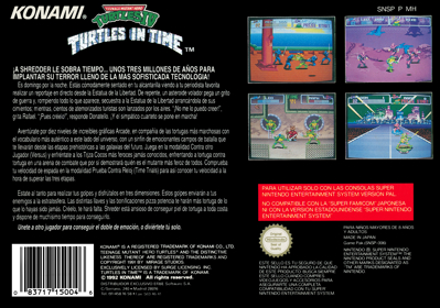 Teenage Mutant Ninja Turtles IV: Turtles in Time - Box - Back (Spain) - 2103x1476
