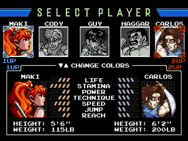 Mighty Final Fight Forever (DreamBOR Edition) - Screenshot - Game Select (World) - 960x720