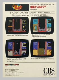 Bomb'n Blast - Box - Back (World) - 892x1199