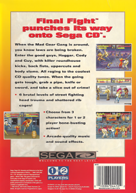 Final Fight CD - Box - Back (North America) - 843x1190