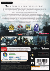 The Elder Scrolls V: Skyrim - Box - Back (Germany) - 1752x2502