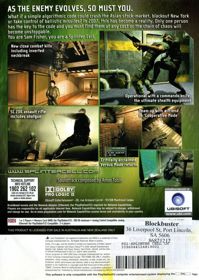 Tom Clancy's Splinter Cell: Chaos Theory - Box - Back (Australia) - 568x800