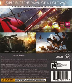 Battlefield 1 - Box - Back (North America) - 2149x2482