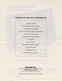 Time Pilot - Advertisement Flyer - Back (North America) - 850x1103