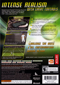 Smash Court Tennis 3 - Box - Back (North America) - 800x1123