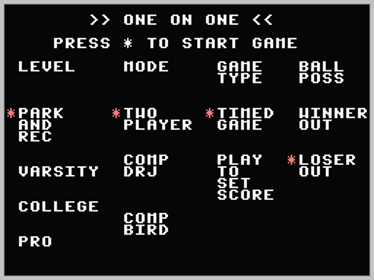 Julius Erving and Larry Bird Go One-on-One - Screenshot - Game Select (North America) - 256x192
