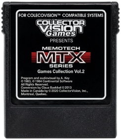 Memotech MTX Series Games Collection Vol.2 - Cart - Front (North America) - 960x1100