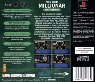 Who Wants to be a Millionaire: 3rd Edition - Box - Back (Germany) - 917x800