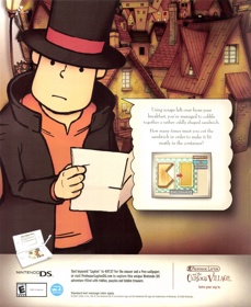 Professor Layton and the Curious Village - Advertisement Flyer - Front (United States) - 1790x2189