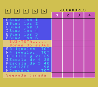 Y'ahtzee - Screenshot - Gameplay (Spain) - 544x480