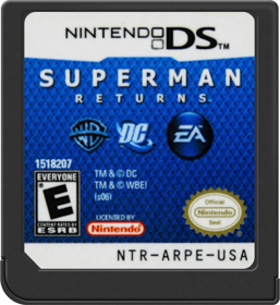 Superman Returns: The Videogame - Cart - Front (North America) - 517x564