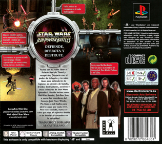 Star Wars: Episode I: Jedi Power Battles - Box - Back (Spain) - 1608x1429