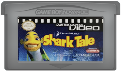 Game Boy Advance Video: Shrek + Shark Tale - Cart - Front (North America) - 473x283