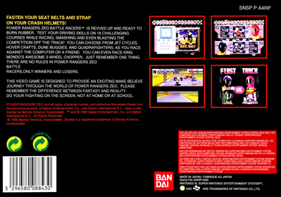 Power Rangers Zeo: Battle Racers - Box - Back (Europe) - 2103x1476