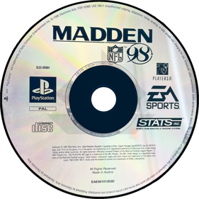 Madden NFL 98 - Disc (Europe) - 1500x1500