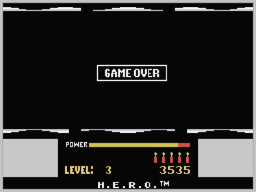 H.E.R.O.: Helicopter Emergency Rescue Operation - Screenshot - Game Over (World) - 256x192