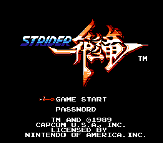 Strider - Screenshot - Game Title (North America) - 256x224