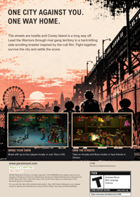 The Warriors: Street Brawl - Fanart - Box - Back (World) - 1700x2400