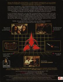 Star Trek: Klingon - Box - Back (North America) - 612x794