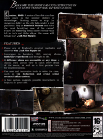 Sherlock Holmes vs. Jack the Ripper - Box - Back (Europe) - 1792x2400