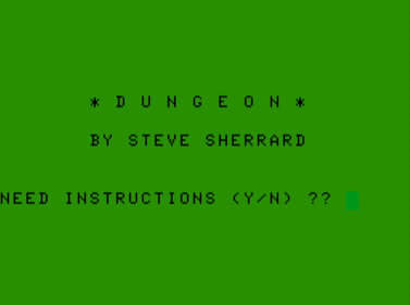 Dungeon Adventure (Steve Sherrard) - Screenshot - Game Title (World) - 1150x856