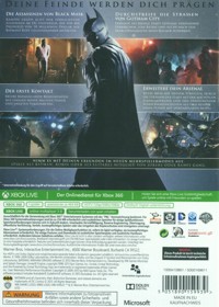 Batman: Arkham Origins - Box - Back (Germany) - 901x1263