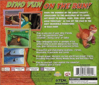 The Land Before Time: Great Valley Racing Adventure - Box - Back (North America) - 794x680