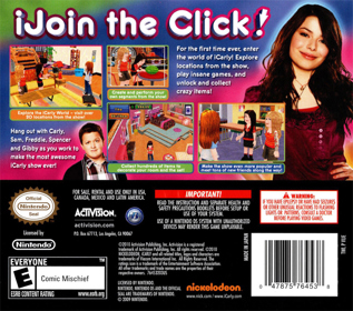 iCarly 2: iJoin the Click! - Box - Back (North America) - 640x566