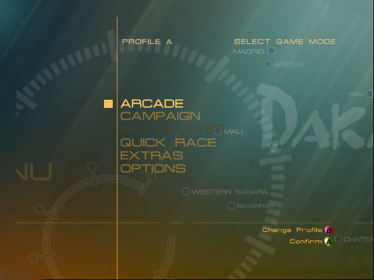 Dakar 2: The World's Ultimate Rally - Screenshot - Game Select (World) - 640x480