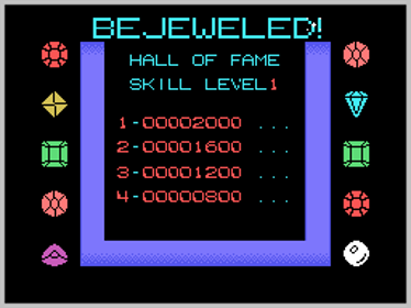 Bejeweled - Screenshot - High Scores (World) - 256x192
