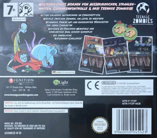 Teenage Zombies: Invasion of the Alien Brain Thingys! - Box - Back (Germany) - 829x730