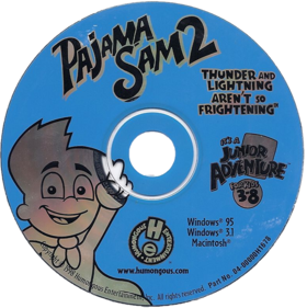 Pajama Sam 2: Thunder and Lightning Aren't so Frightening - Disc (United States) - 798x800