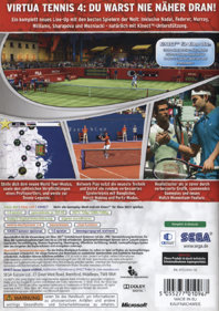 Virtua Tennis 4 - Box - Back (Germany) - 902x1279