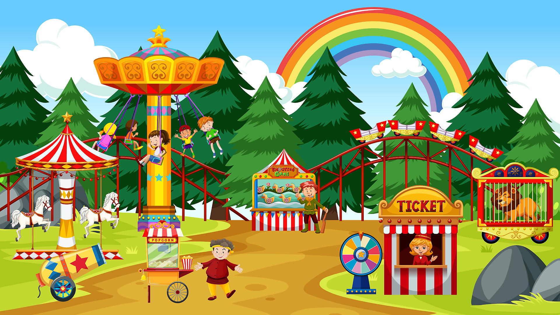 Illustration of Theme Park