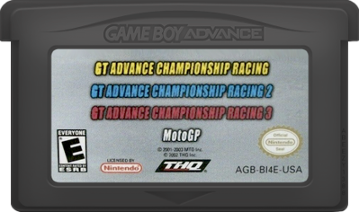 4 Games on One Game Pak: GT Advance / GT Advance 2 / GT Advance 3 / MotoGP - Cart - Front (North America) - 465x275