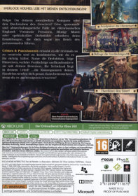 Sherlock Holmes: Crimes & Punishments - Box - Back (Germany) - 905x1285