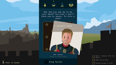 Reigns: Game of Thrones - Screenshot - Gameplay (World) - 1280x720