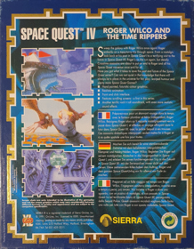 Space Quest IV: Roger Wilco and the Time Rippers - Box - Back (Europe) - 1992x2560