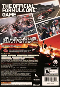 F1 2011 - Box - Back (North America) - 1000x1424
